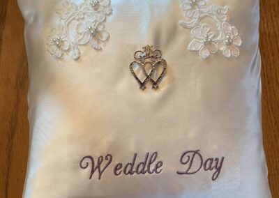 Custom Embroidered Wedding Ring Bearer Pillow
