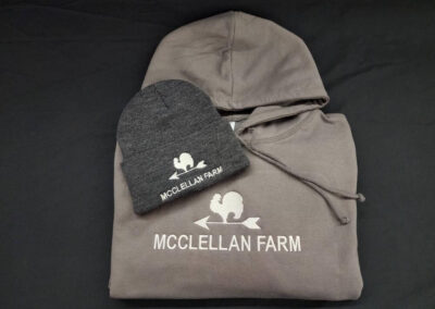 custom embroidered hat and hoodie farm set